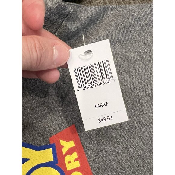 Disney Toy Story Hoodie Women’s Size Large Gray 100% Cotton Zip Pockets Pixar - Picture 9 of 13